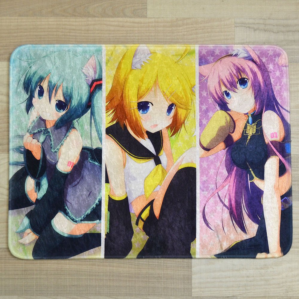 Hatsune Miku Carpet Hatsune Miku, Kagamine Rin & Megurine Luka Neko Cosplay 45 x 60 cm
