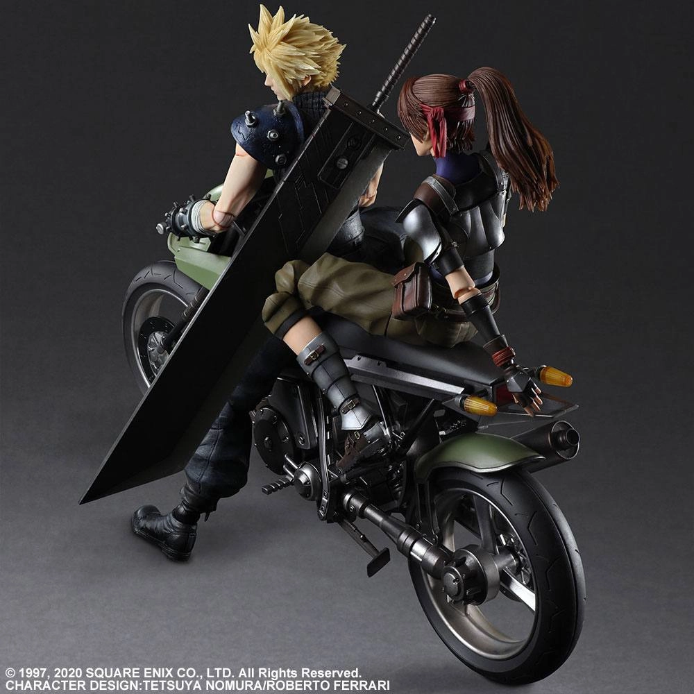 Final Fantasy VII Remake Play Arts Kai Action Figures & Vehicle Jessie, Cloud & Bike