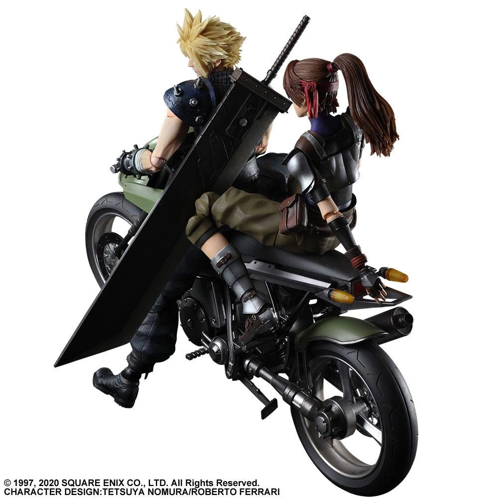 Final Fantasy VII Remake Play Arts Kai figurines et véhicule Jessie, Cloud & Bike