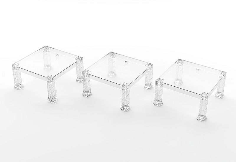 The Simple Stand for Figures & Models 3-Pack Build-On Type (Translucent)